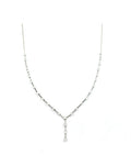 14K Gold 2ct Graduated Diamond & Bar Lariat Necklace