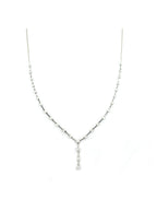 14K Gold 2ct Graduated Diamond & Bar Lariat Necklace