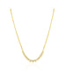 14K Gold Graduated Diamond Bezel Spike Necklace