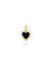 14K Gold Onyx Diamond Edge Heart Charm