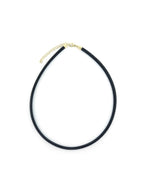 14K 3mm Black Leather Cord Choker