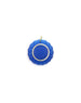14K Gold Blue Carved Cat's Eye Diamond Flower Pendant