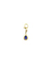 14K Gold Bezel Blue Sapphire Chain Drop Charm