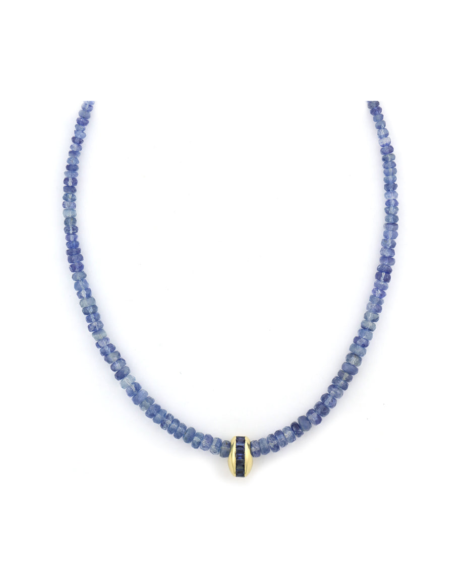 14K Gold Floating Sapphire Spacer Kyanite Necklace