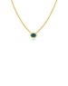 14K Gold Blue Topaz Dotted Chain Necklce