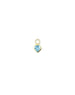 14K Gold Diamond Blue Topaz Heart Earring Charm