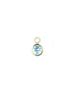 14K Gold Diamond Round Blue Topaz Earring Charm