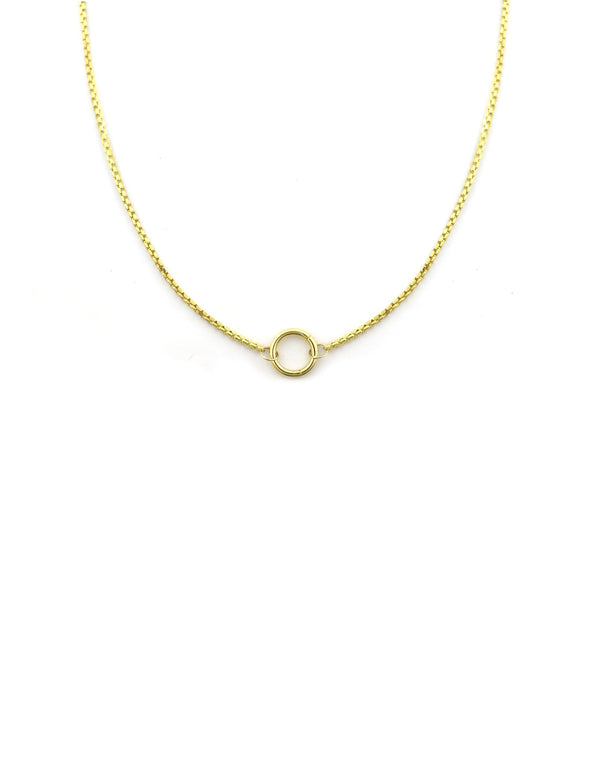 14K Gold Box Chain 12mm Lock Necklace