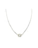 Silver Diamond Lobster Clasp Link Necklace