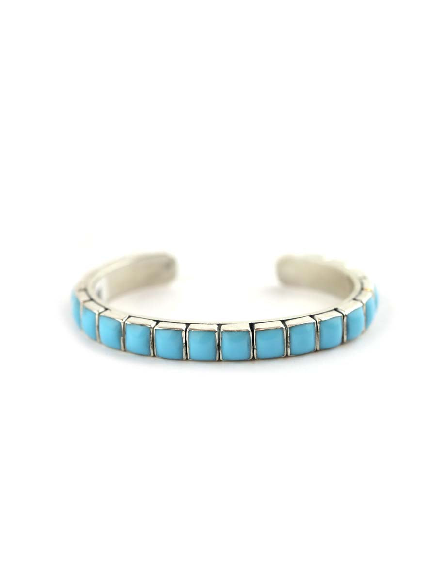 Federico Single Row Blue Turquoise Tiled Simple Cuff