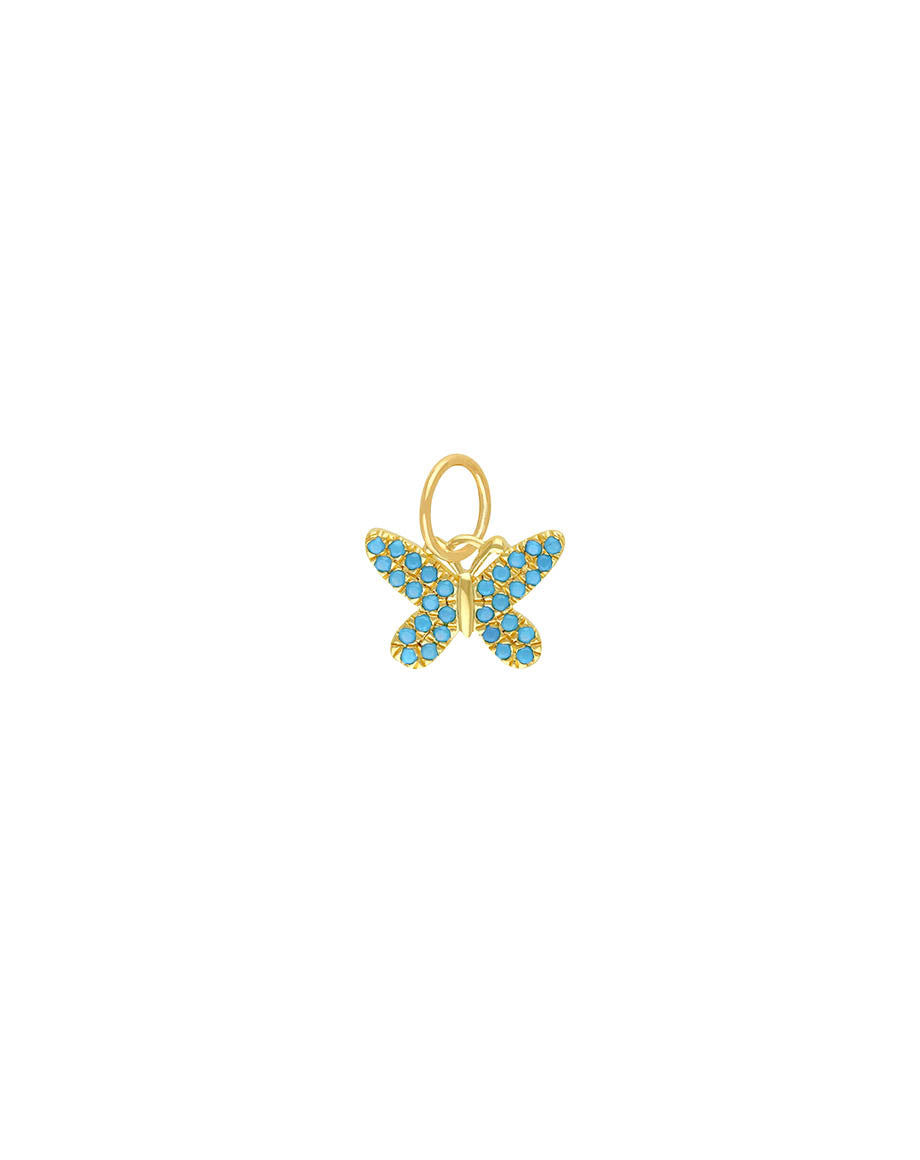 Mini 14K Gold Turquoise Mini Butterfly Charm