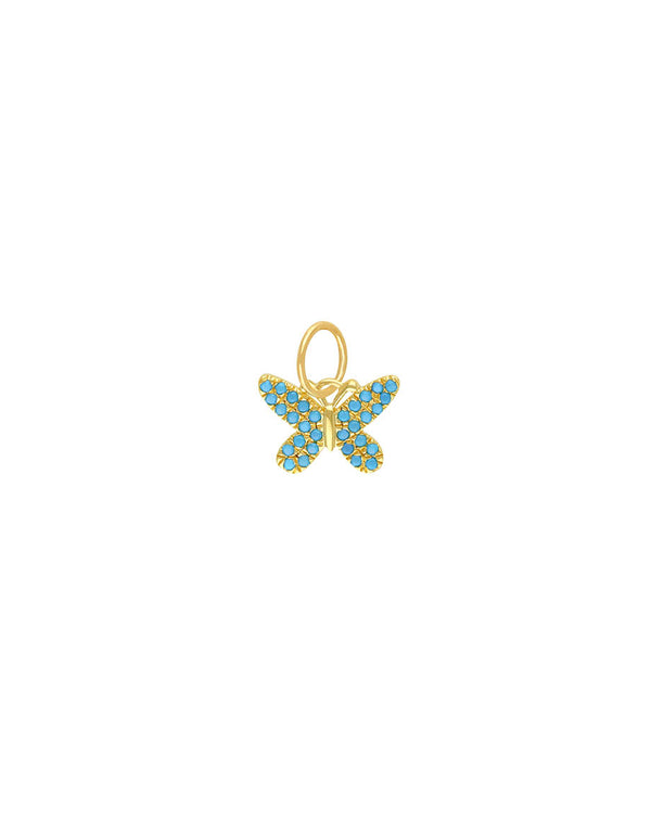 Mini 14K Gold Turquoise Mini Butterfly Charm