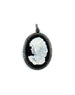 Large Black Onyx Mother of Pearl Cameo Charm