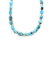 Chunky Oval Natural Turquoise Rondelle Necklace