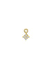 14K Gold Round Diamond Clover Earring Charm