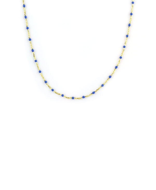 Cobalt Blue Enamel Tin Cup Necklace