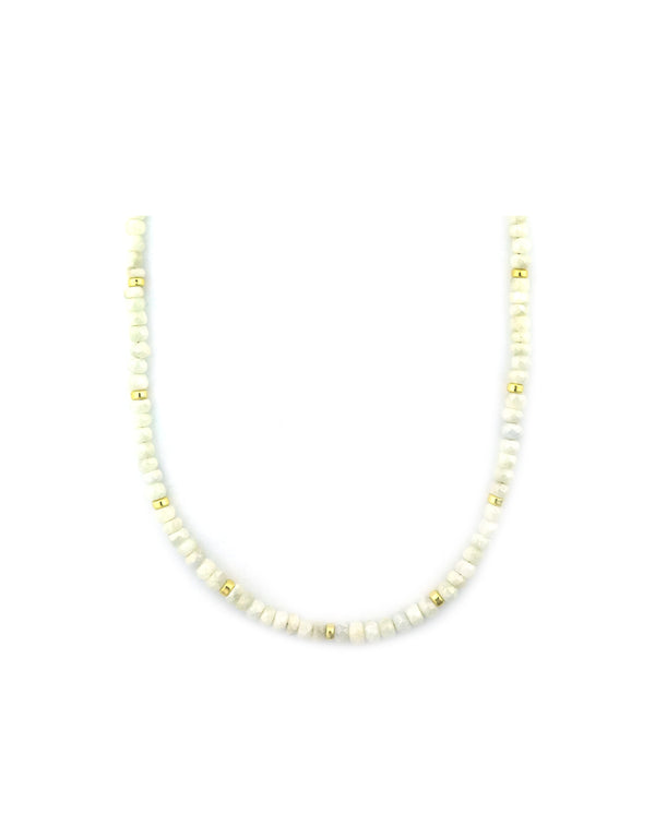 5mm Cream Silverite Rondelle Necklace