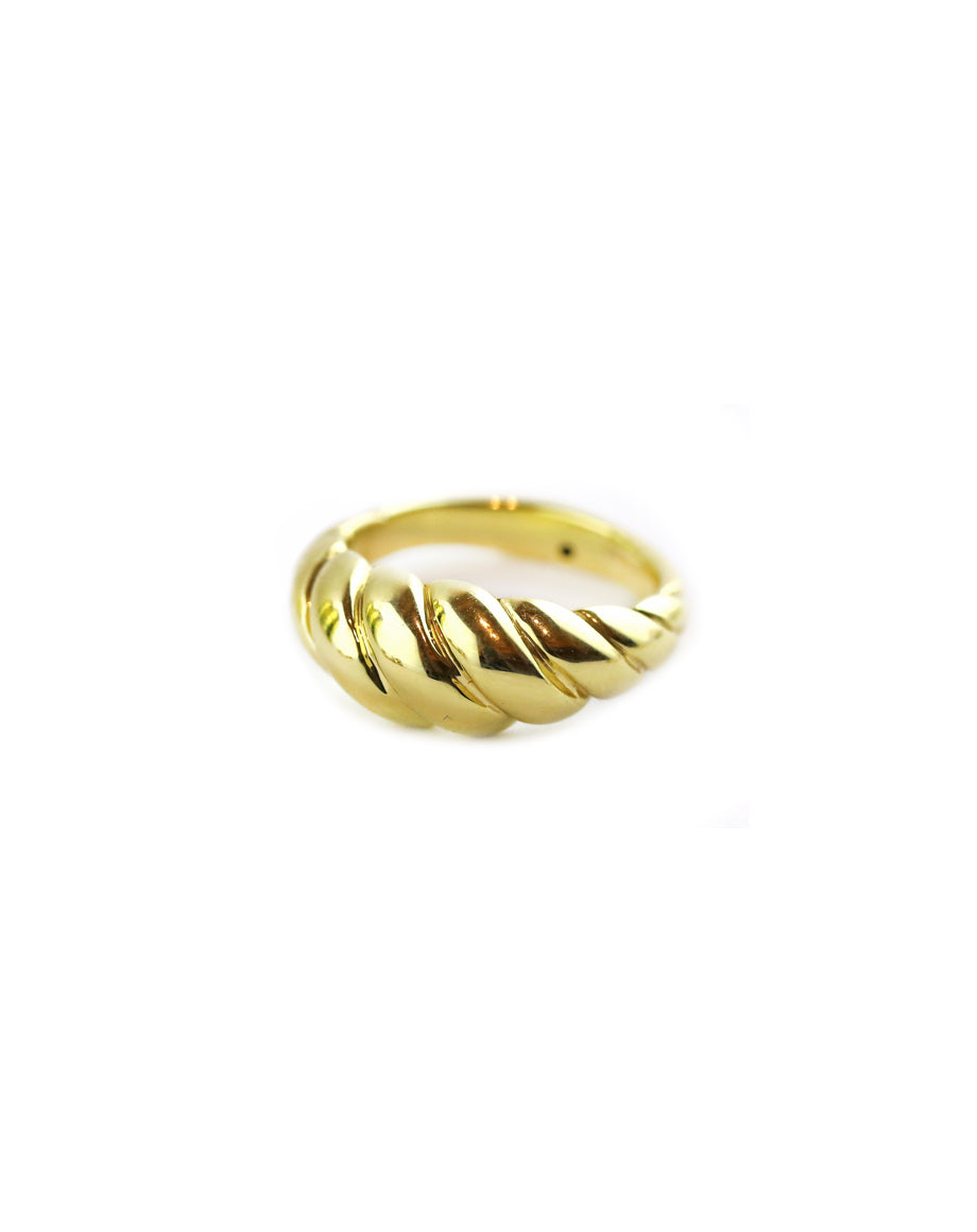 14K Hollow Gold Croissant Dome Ring