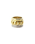 Chunky 14K Gold Cuban Link Diamond Edge Spacer