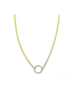 20" 14K Gold Cuban 17mm Diamond Lock Necklace