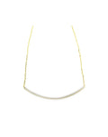 14K Gold Curved Top Diamond Bar Choker Necklace