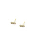 14K Gold Trio CZ Line Studs