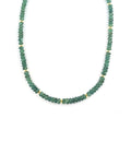 Dark Green Kyanite Gold Rondelle Necklace