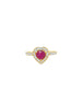 14K Gold Diamond Heart Ruby Ring