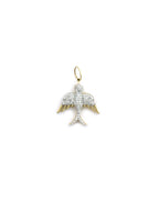 14K Gold Diamond Swallow Charm