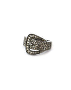 Silver Diamond Buckle Statement Ring