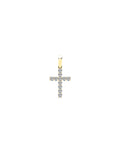14K Gold 15mm Diamond Cross Charm
