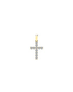 14K Gold 15mm Diamond Cross Charm