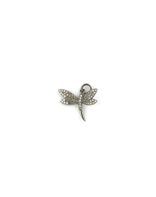 Mini Silver Diamond Dragonfly Charm