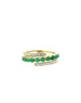14K Gold Diamond Emerald Triple Wrap Ring