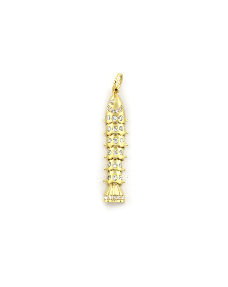 14K Gold Diamond Koi Fish Charm
