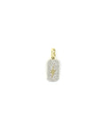 Small 14K Gold Diamond Lightning Bolt Dog Tag Charm