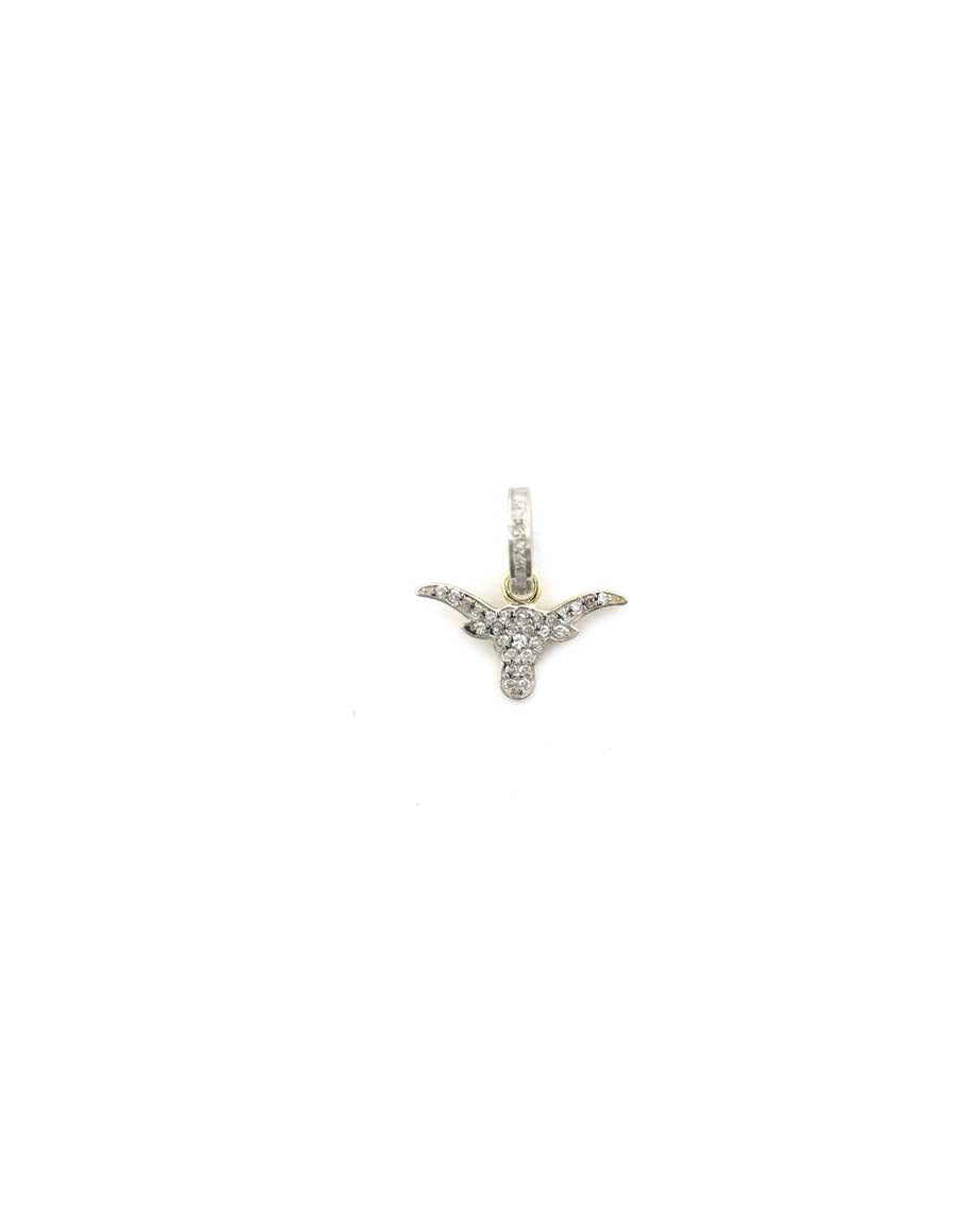 14K Gold Diamond Longhorn Charm