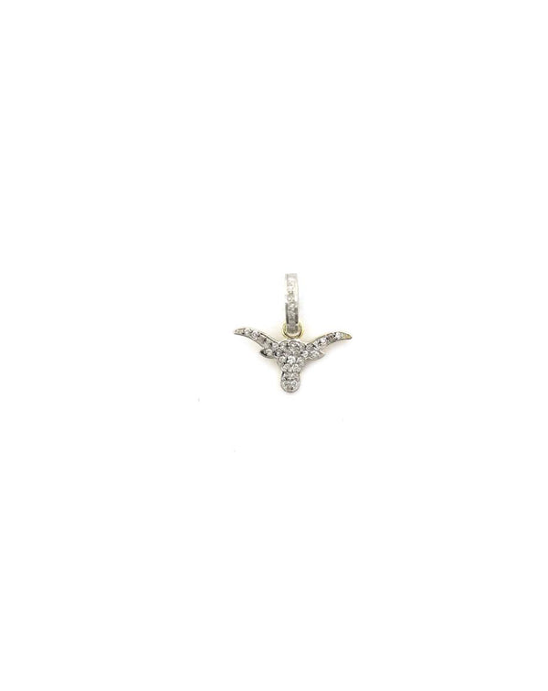 14K Gold Diamond Longhorn Charm