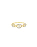 14K Gold 3 Pave Diamond Mariner Link Ring