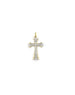 14K Gold Ornate Diamond Cross Charm
