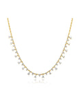 14K Gold Multi Pear Diamond Charm Necklace