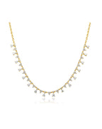 14K Gold Multi Pear Diamond Charm Necklace