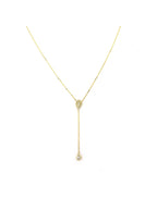 14K Gold Teardrop Diamond Lariat Necklace