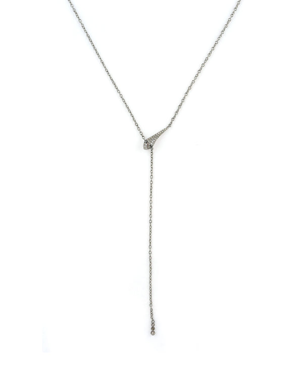 Silver Diamond Snake Bolo Necklace