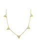 14K Gold Triangle Diamond Station Necklace