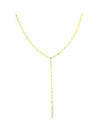 14K Gold Thin Dime Chain Lariat Necklace
