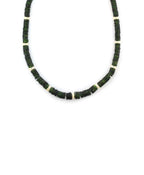 6mm Smooth Heishi Dark Green Diopside Rondelle Necklace