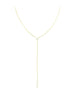 14K Gold Dainty Double CZ Lariat Necklace