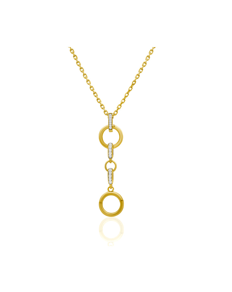 20" 14K Gold Double Lock Lariat Drop Necklace