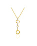 20" 14K Gold Double Lock Lariat Drop Necklace